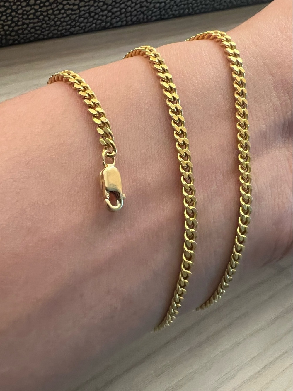Mene 24K Narrow Flat Curb Chain, 16 inches